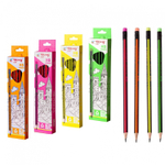 Набор ч/г карандашей, Yalong HB, "Сказочный замок", дерево, с ластиком, трехгранный, заточенный, ассорти, 12шт/уп, европодвес