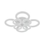 Потолочный светодиодный светильник 110Вт, 7700лм, 3000-6000K, Ra>80, плавная регулировка мощности, изменение цветовой температуры, пульт, металл/акрил, белый/прозрачный