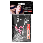 Зажимы на соски с розовыми бусинками и цепочкой Bior Toys Notabu NTB-80690