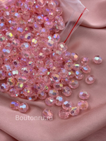 Бусины  акриловые гранёные круглые нежно-розовые 500 грамм (±5гр)