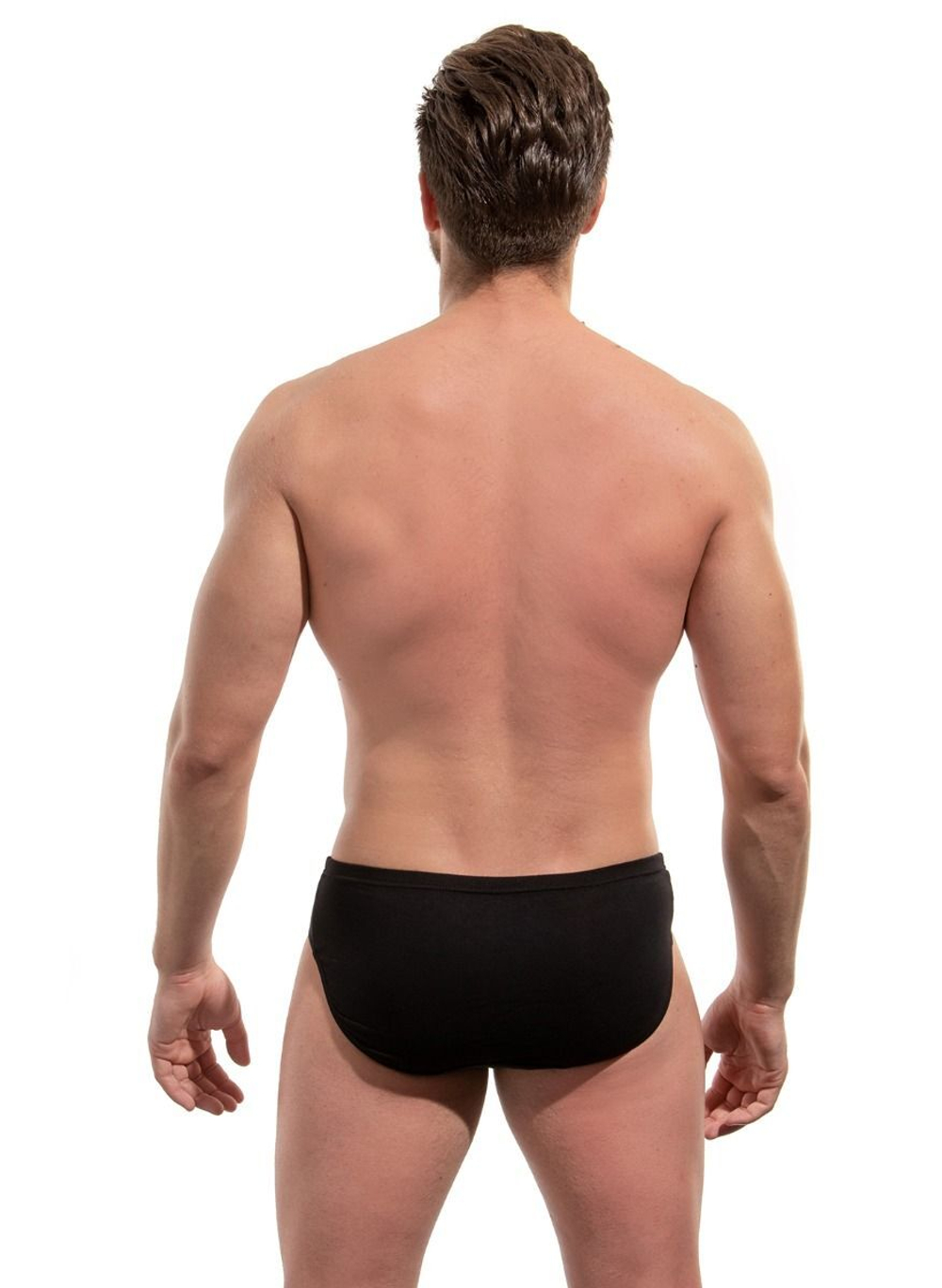 Хлопковые мужские трусы-слипы (Размер: M) (Цвет: черный)