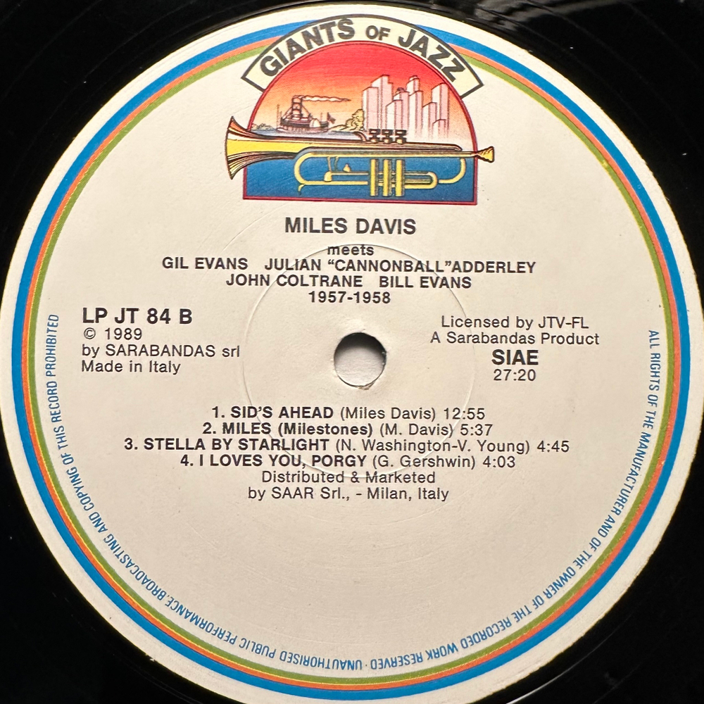Miles Davis - Miles Davis 1957-1958 Meets Gil Evans, Julian "Cannonball" Adderley, John Coltrane, Bill Evans (Италия 1989г.)