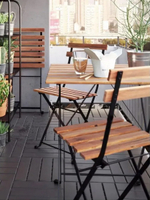 Стол раскладной 55х54х73, и 2 стула 39х28х79, Тэрно, кухонный, садовая мебель комплект, деревянные, венге