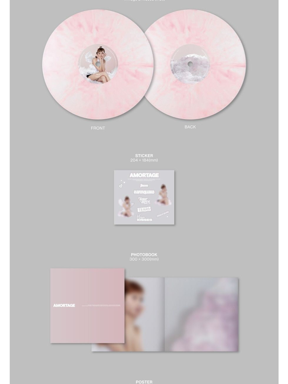 Альбом JISOO - AMORTAGE Mini Album Vinyl PINK Version