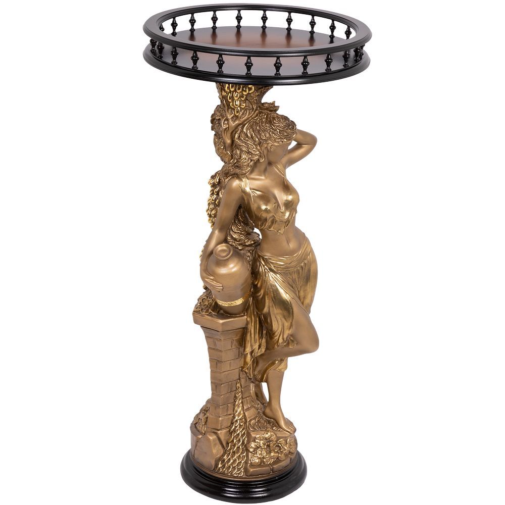 Подставка декоративная Девушка с кувшином №450/2 Бронза Орех