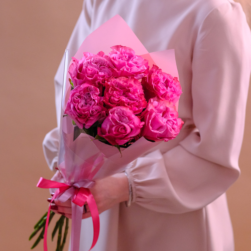 Купить Букет пионовидных роз Country Blues, 7 шт.