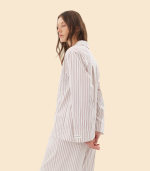 Пижама CHERRY & MILK STRIPES - Бордово-белый - Small