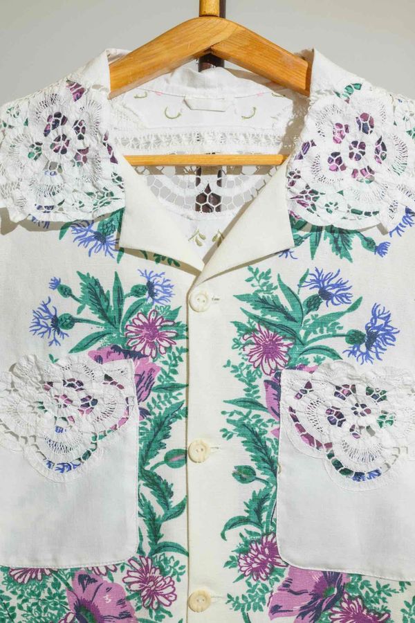 Рубашка Chicory Lace Shirt beige - фото 3