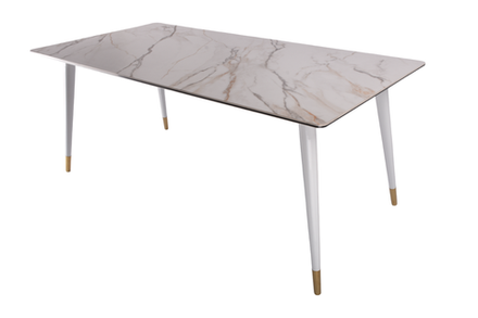 Стол обеденный Ist Casa Рио Гранд, 180х90х76 см, белая керамика, золото