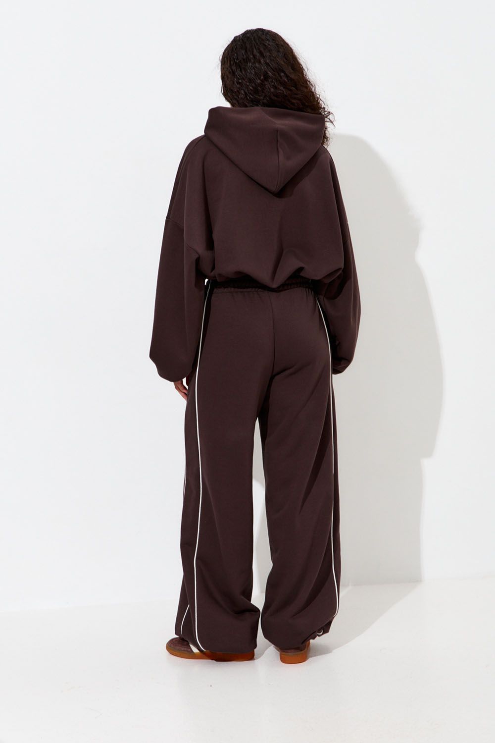 Худи укороченное "Âme Sirène" цвета шоколад