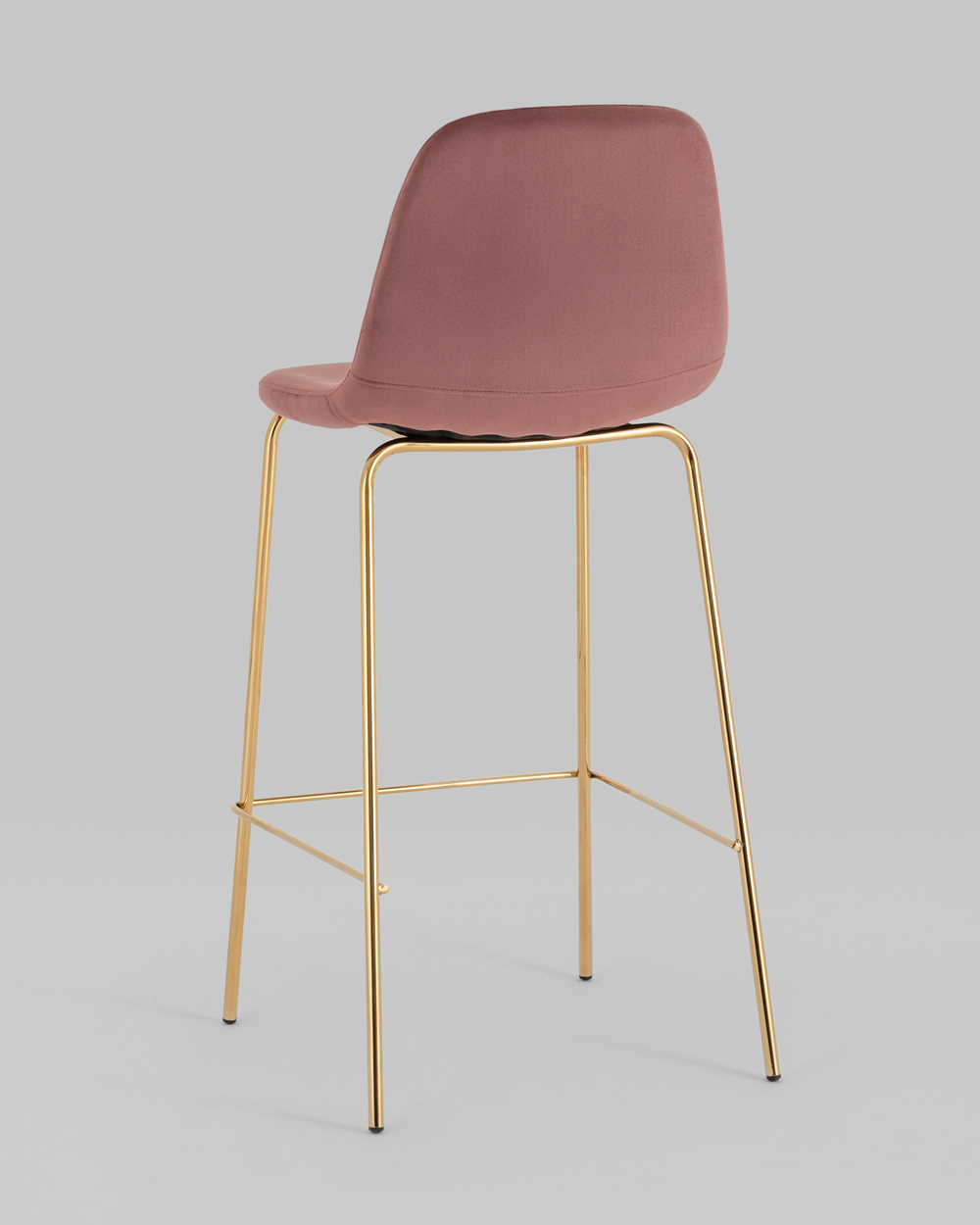 Стул барный Валенсия SN велюр пыльно-розовый золотые ножки 2 шт