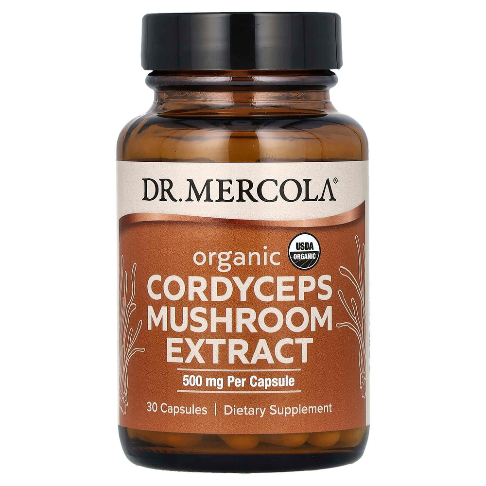Dr. Mercola, органический экстракт грибов кордицепс, 500 мг, 30 капсул