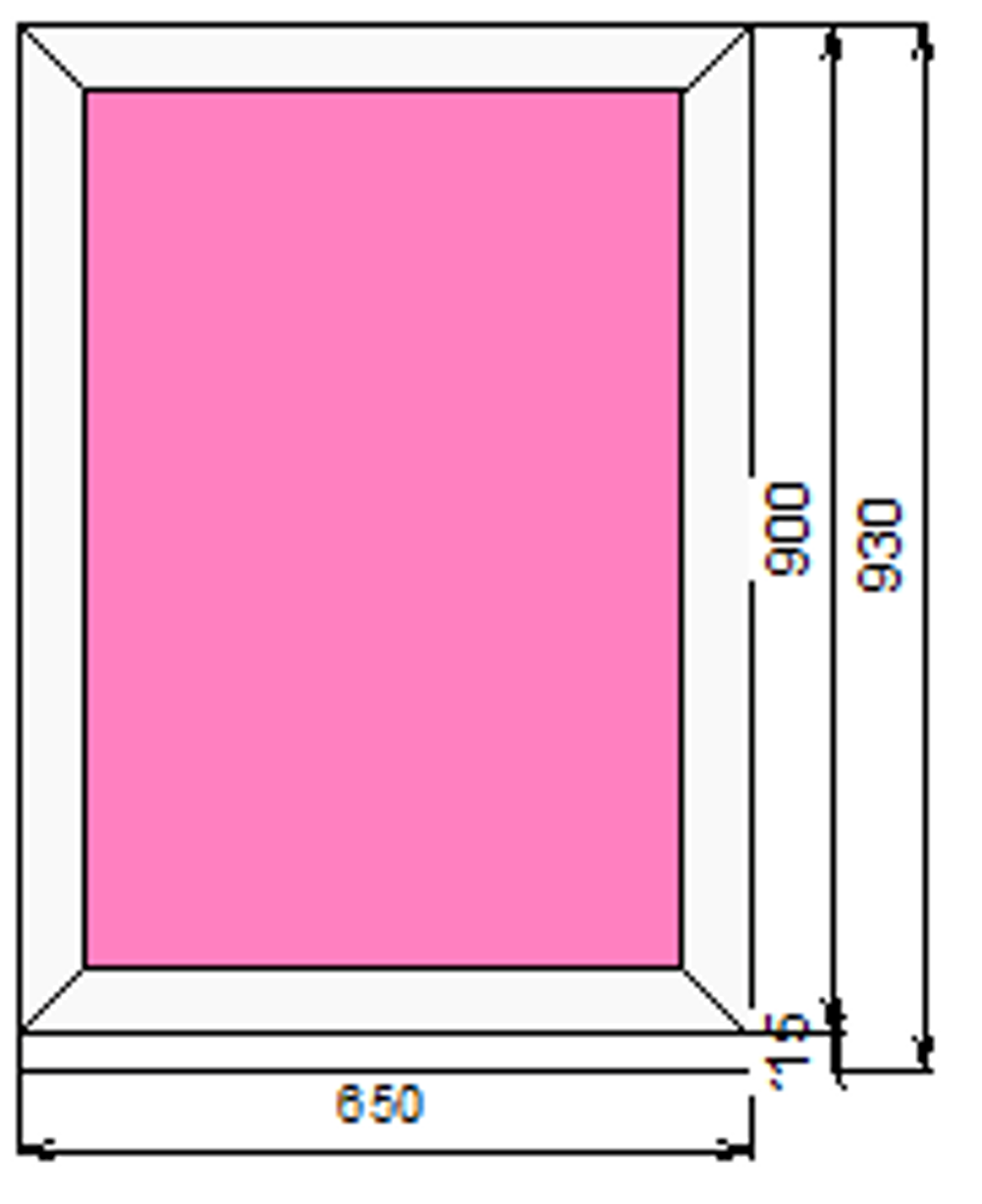 Пластиковое окно 900 х 650 ТермА Эко с глухой створкой