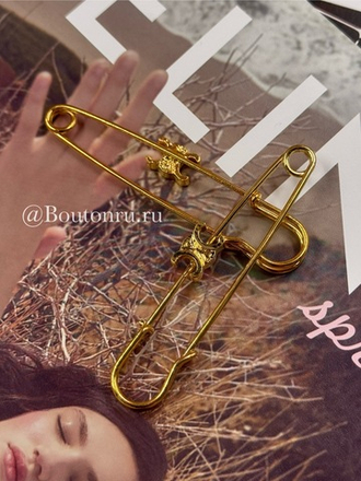 Брошь булавка Сел. золотая