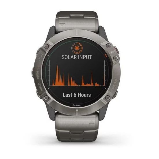 Мультиспортивные часы Garmin Fenix 6X Pro Solar - титановый с титановым браслетом  010-02157-24