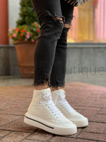 Высокие белые кроссовки Prada Macro Re-Nylon (Прада Макро)
