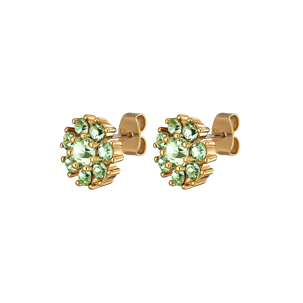Серьги Dyrberg Kern CARNEA SG LIGHT GREEN / CRYSTAL 460074