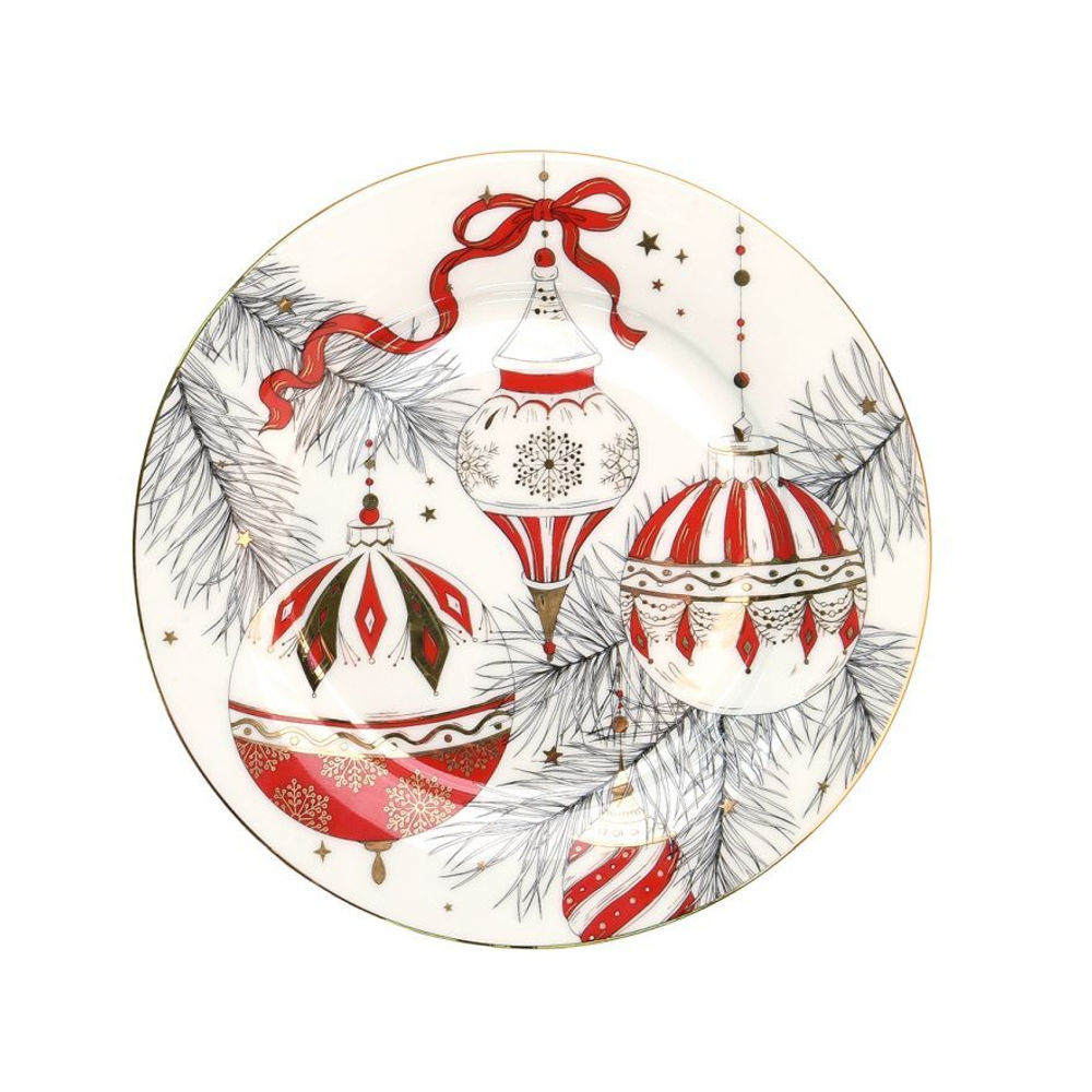 VALERIE CONCEPT Тарелка десертная "Ёлочные шары"