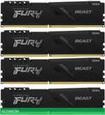 Оперативная память Kingston Fury Beast 4x8GB DDR4 PC4-28800 (KF436C17BBK4/32)