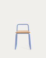 Tinn Стул из ясеневого шпона с синей металлической конструкцией