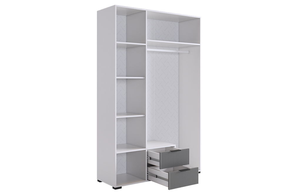 Шкаф трехдверный "Зефир" 109.02, (Белое дерево/Серый (эмаль))