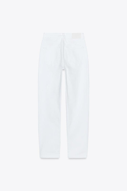 ZARA ДЖИНСЫ Z1975 SLIM MOM FIT С ВЫСОКОЙ ПОСАДКОЙ, БЕЛЫЙ