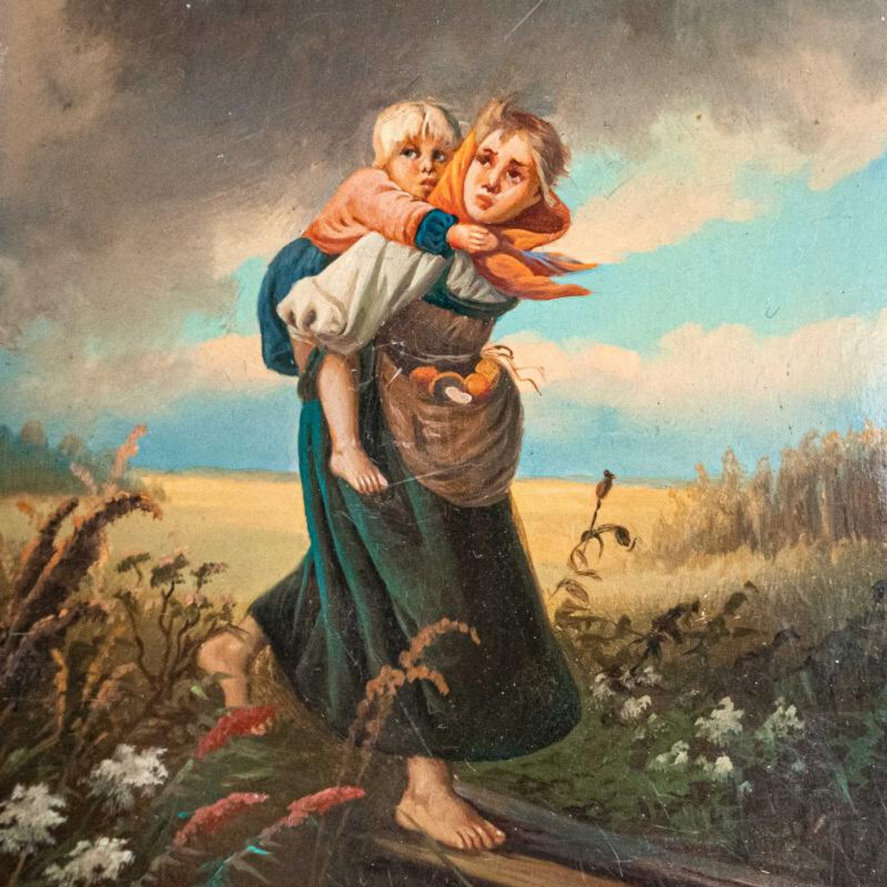 Шкатулка «Дети, бегущие в грозу» (По картине К.Е. Маковского)