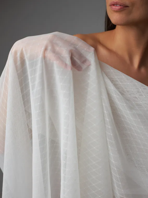 Сетка эластичная ромб оптом, айвори 004