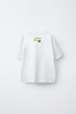 ZARA ФУТБОЛКА С ПРИНТОМ «ГРАФФИТИ», БЕЛЫЙ