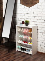 Полка для обуви 66 х 90 х 27см, 4-х этажная, белый