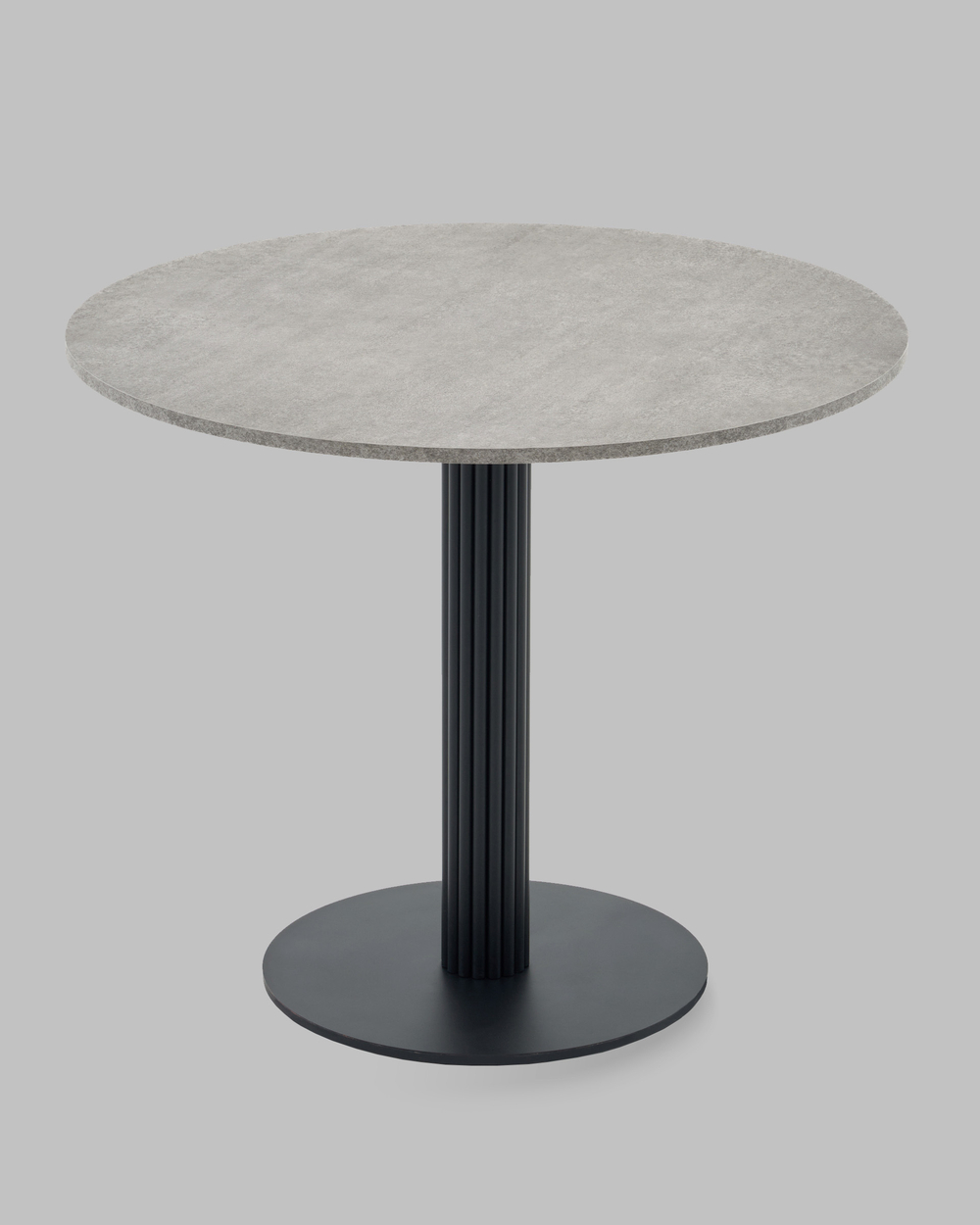 Стол круглый Фризбин D90, столешница МДФ сегни темный, основание металл черный