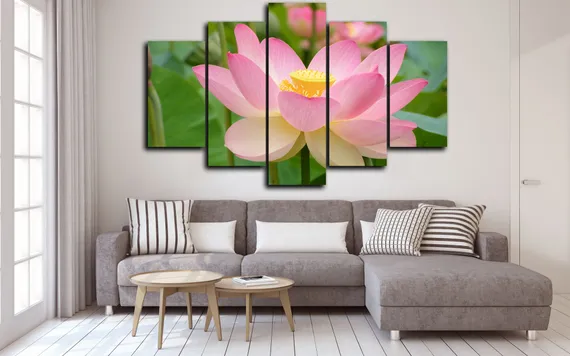 Модульная картина "Лотос розовый"