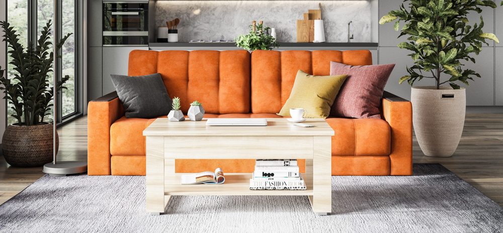 Диван Босс Велюр Алькантара оранж