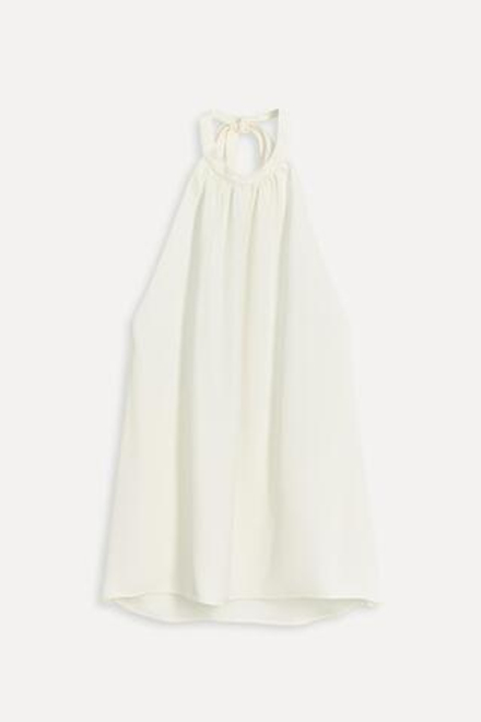 ZARA ТОП С ГОРЛОВИНОЙ ХАЛТЕР — 50TH ANNIVERSARY, ЖЕЛТОВАТО-БЕЛЫЙ
