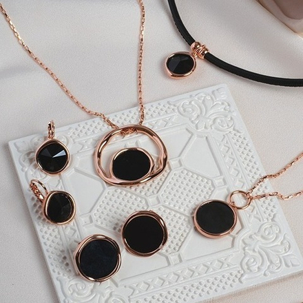 Колье Fiore Luna Onyx B2003NM-N01.2 BW/RG