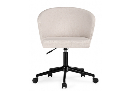 Офисное кресло Woodville Lika white teddy, black, ножки черные