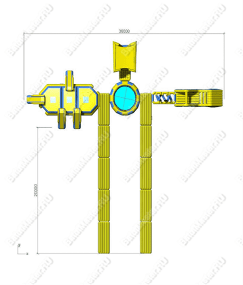 Коммерческий аквапарк на воде «Водный мир» 36×28×3 м