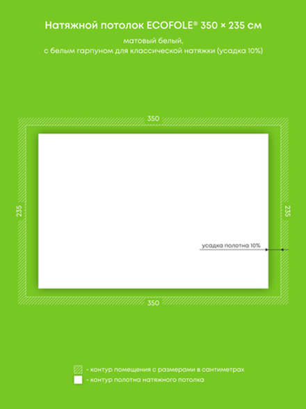 Матовый натяжной потолок 8.2 м2