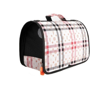 LOFFEPET Сумка-переноска розовая в клетку 50*23*30 см