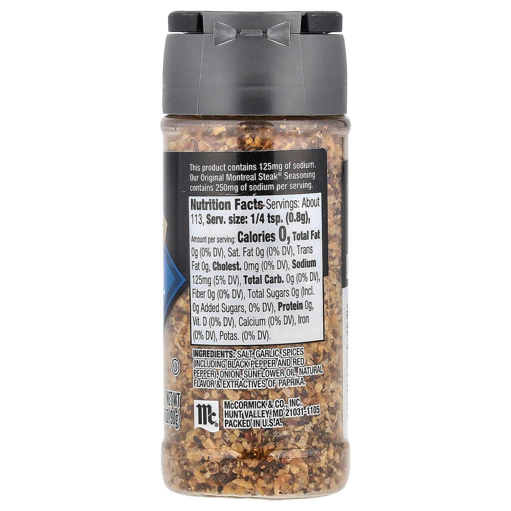 McCormick Grill Mates, Montreal Steak®, приправа, на 25% меньше натрия, 90 г (3,18 унции)