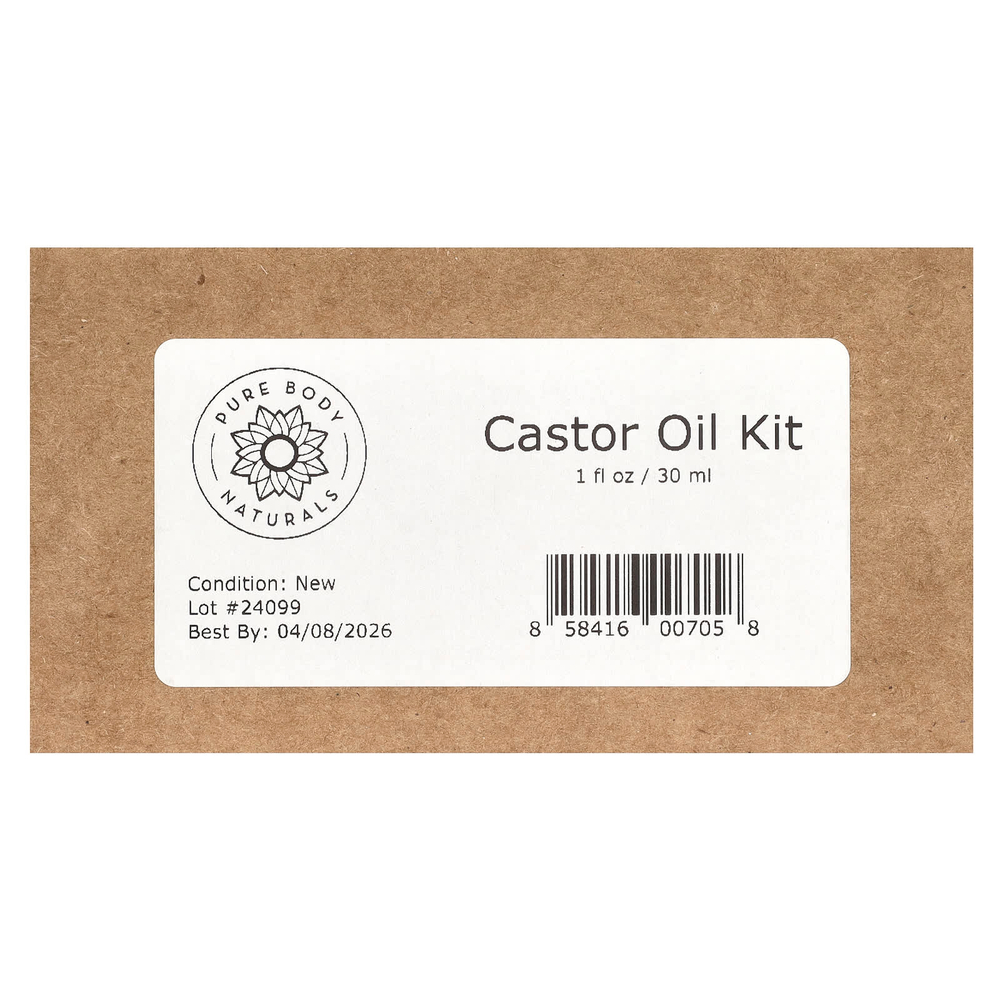 Pure Body Naturals, Набор органического касторового масла холодного отжима, 30 мл (1 жидк. унц.)