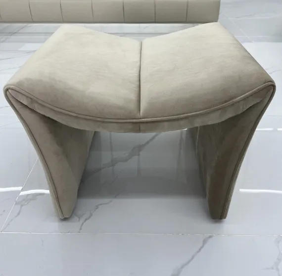 Кресло с оттоманкой 6006 серо-бежевый велюр