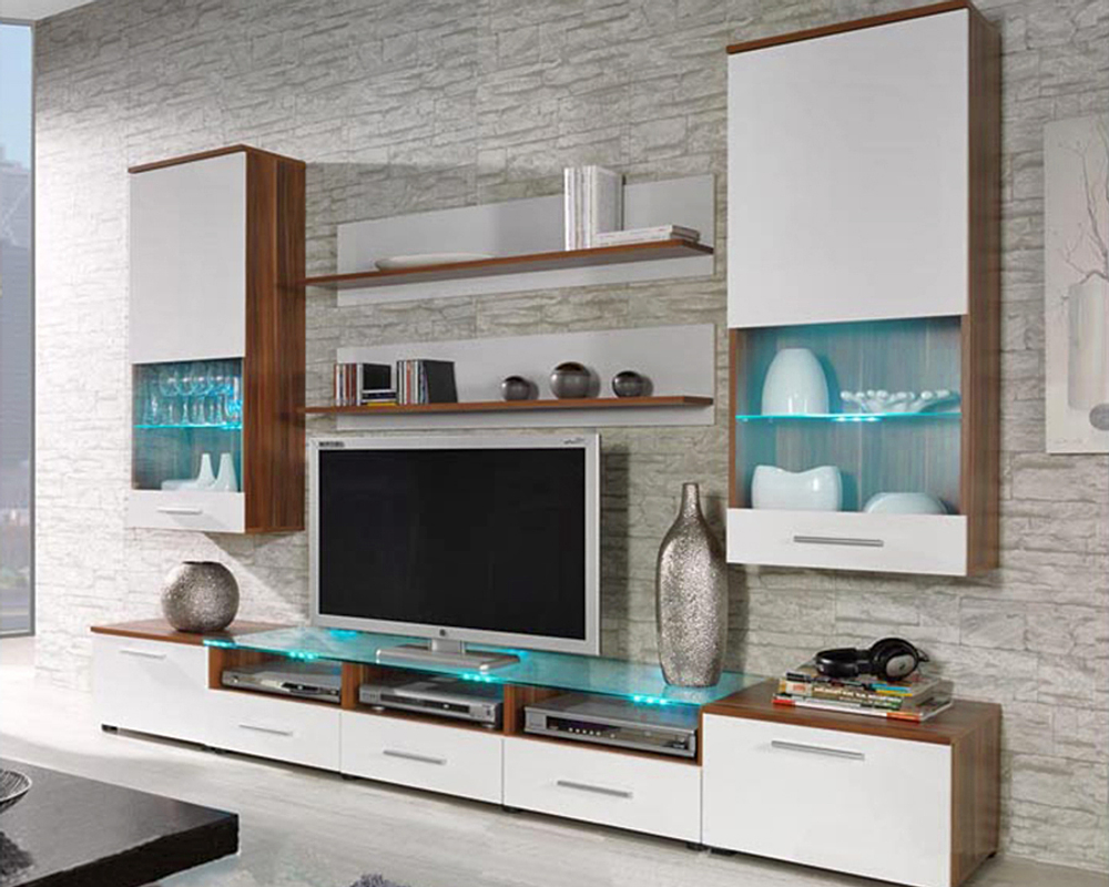 Гостиная Тома МДФ Агератум AL-01 / Орех 0729 250*42*190 см, Агератум, Орех   Фиеста