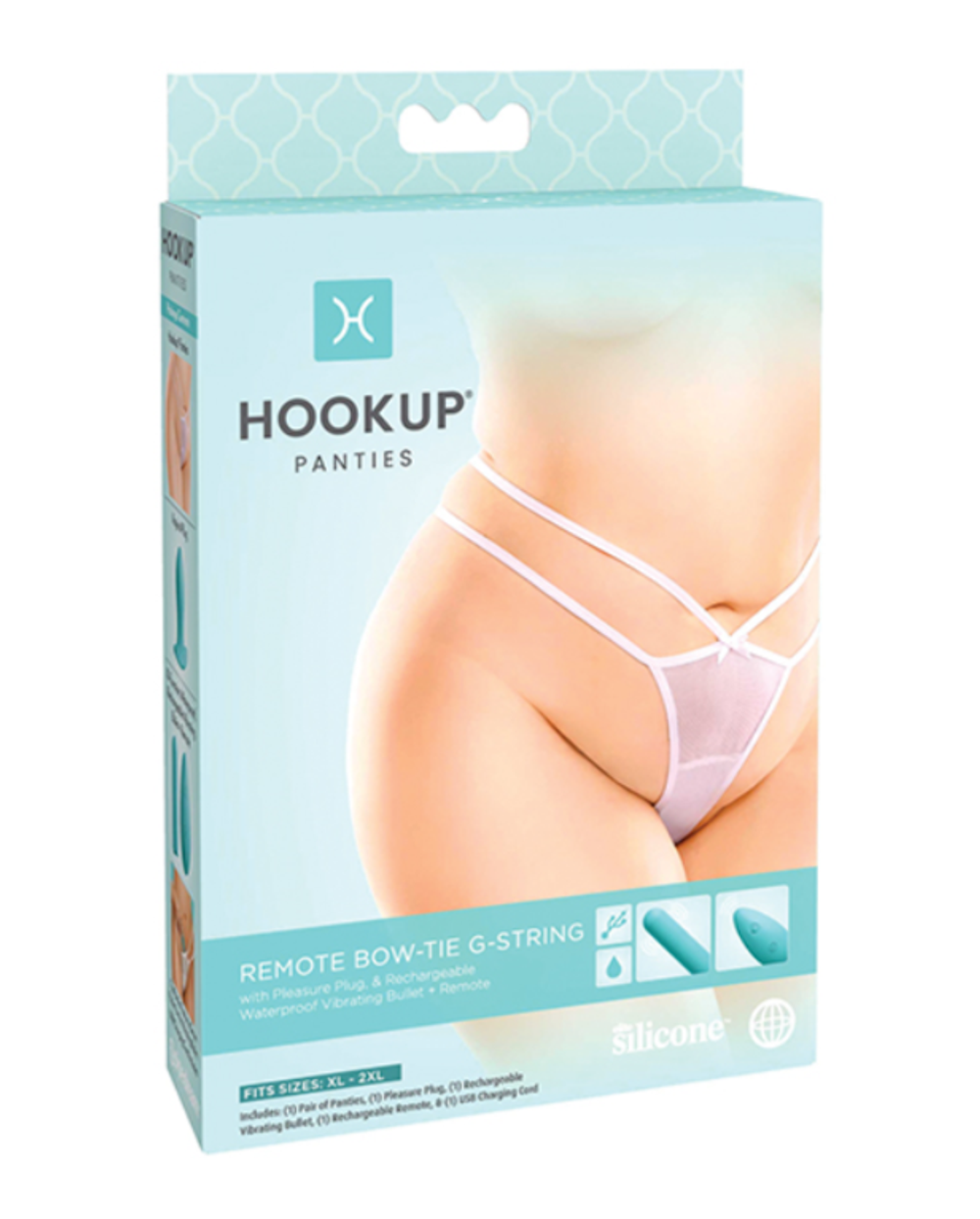 Анальная пробка с вибрацией и трусиками «Hookup Panties Bow-Tie G-String»
