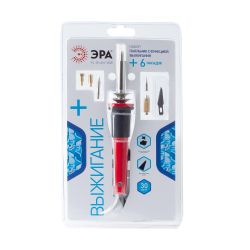 Паяльник c функцией выжигания ЭРА + 6 насадок 230В 30 Вт