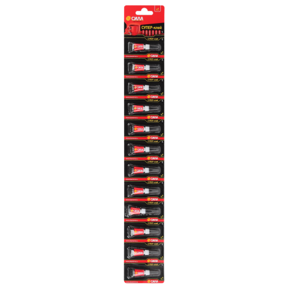 Супер-клей СИЛА SSBL12-1 СВЕРХПРОЧНЫЙ 1 г лента 12 шт.