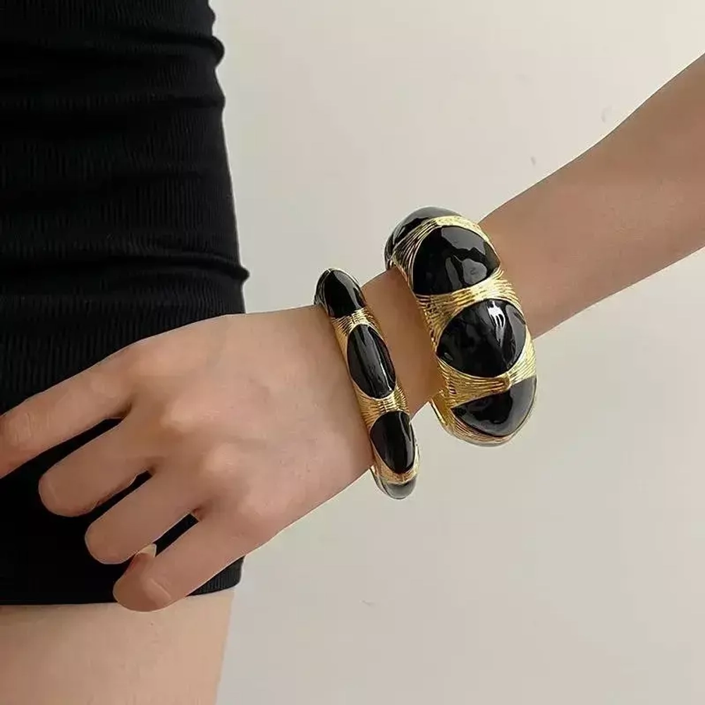 Браслет узкий Диора, Черный