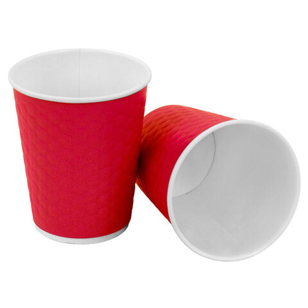 Стакан одноразовый бумажный 250/273 мл, D 80 мм, двухслойный, "Соты", красный, КОМПЛЕКТ 50 шт., холодное/горячее, WELDAY (ВЭЛДЭЙ), 702702