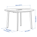 Стол для переговоров круглый - MITTZON IKEA /ИКЕА МИТТЗОН , 120х75 см, светло-коричневый/белый
