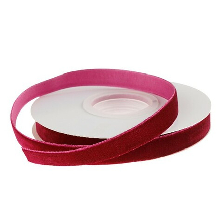 Лента декоративная (бархат) 12ммx10ярд (Бордовый)